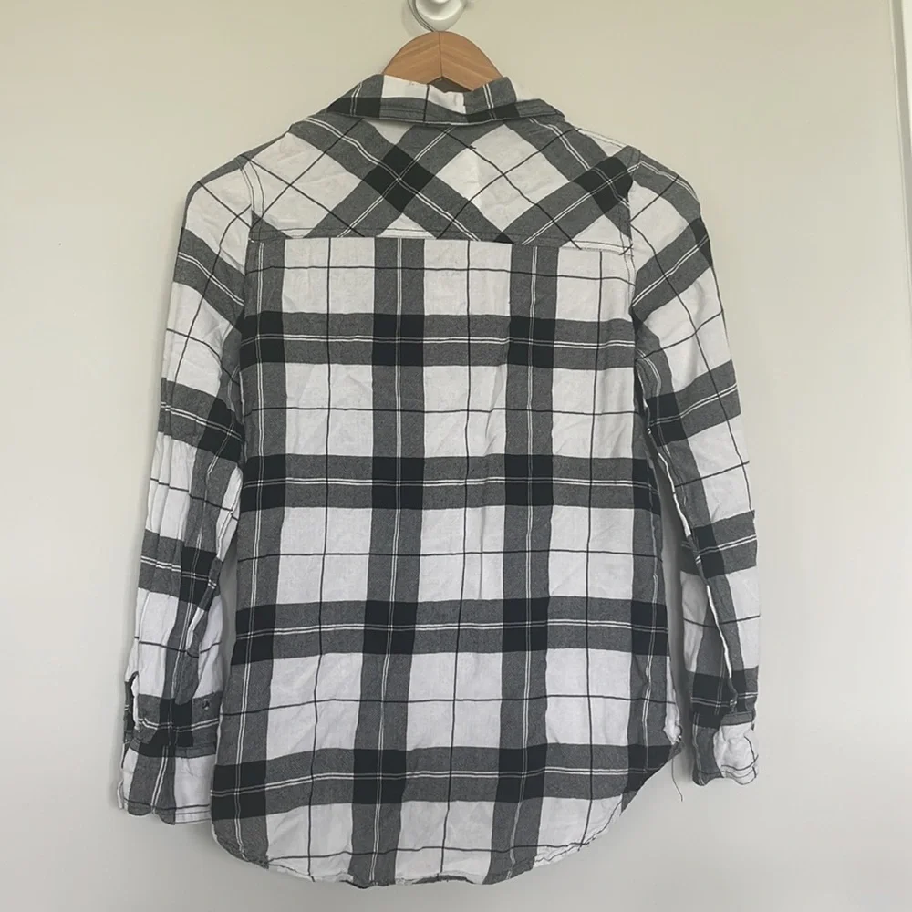 Justice Black Plaid Shirt Sz 16
